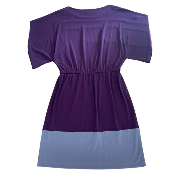 Dressbarn Womens Colorblock Geometric Print Short Sleeve Dress Size 10 Medium - Picture 8 of 11